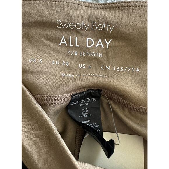New Sweaty Betty All Day Wrap Waist 7/8 Workout Leggings Terra Brown US 6 UK S - Picture 3 of 6